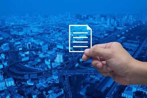 Foto: Stadt und digitales Dokument